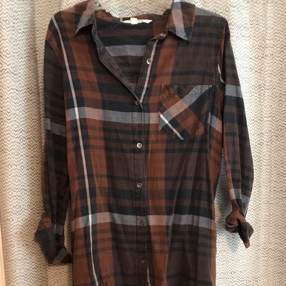 Oversized Plaid Tunic